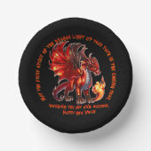 Bols En Carton Ajouter le nom Année, Texte - Feu Dragon Nouvel An (Recto)