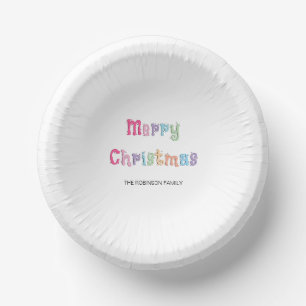 Bols En Carton Amusants Multicolor Joyeux Bol en papier de Noël