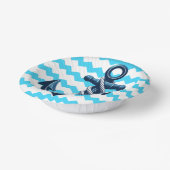 Bols En Carton Ancrage bleu avec vagues bleues (Angulaire)