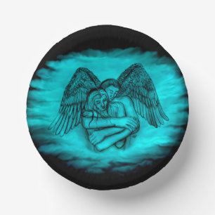 Bols En Carton Ange Eros amoureux, design noir et vert