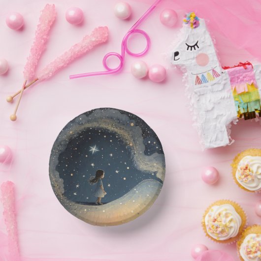 Bols En Carton Anniversaire Celestial Star Aquarelle Girl Moderne (Fête)