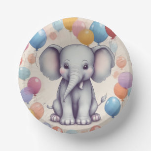 Bols En Carton Anniversaire de l'éléphant mignon
