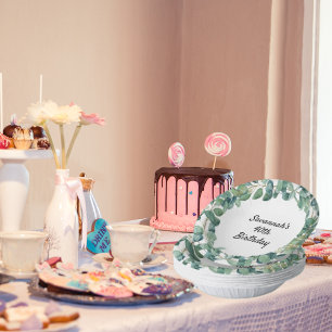 Bols En Carton Anniversaire eucalyptus vert nom de la couronne