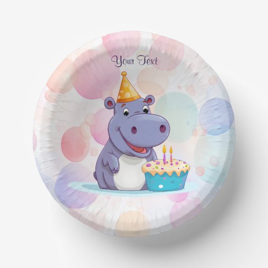 Bols En Carton Anniversaire Hippo Paper Bowl (Recto)