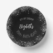Bols En Carton Anniversaire noir argent parties scintillant nom d (Recto)