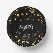 Bols En Carton Anniversaire noir étoile nom (Recto)