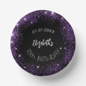 Bols En Carton Anniversaire noir violet parties scintillant nom d (Recto)