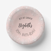 Bols En Carton Anniversaire rose or argent nom fille (Recto)