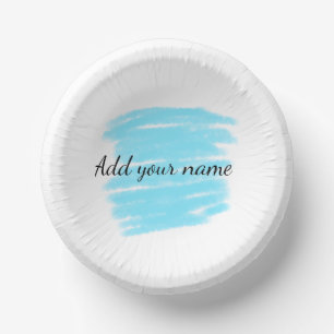 Bols En Carton Aquarelle bleue ajouter le nom texte message ici j