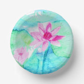 Bols En Carton Aquarelle Pastel Rose Lotus Fleurs (Recto)