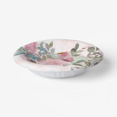 Bols En Carton Aquarelle Sage vert et rose Fleurs (Angulaire)