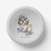 Bols En Carton Aquarelle Shih Tzu Paper Bowl (Recto)
