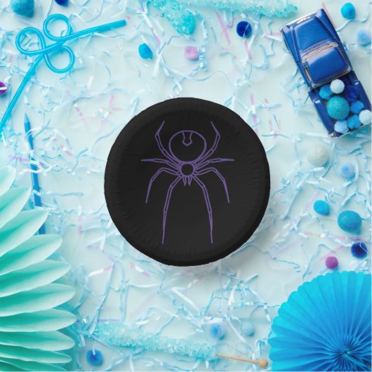 Bols En Carton Araignée en violet et noir (Fête)