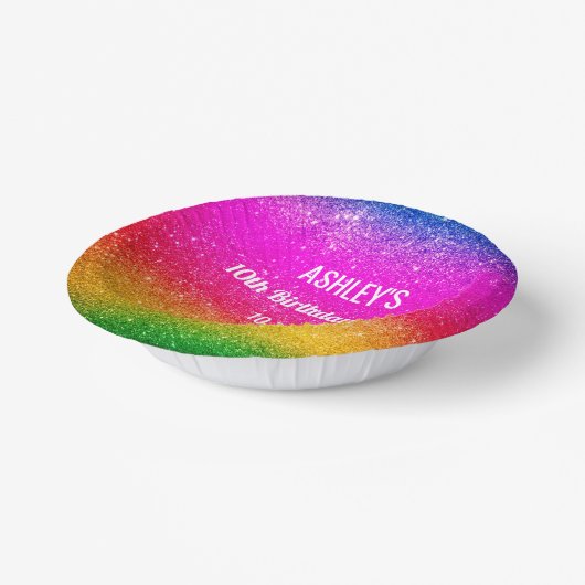 Bols En Carton Arc-en-ciel Purple Yellow Sparkday Party (Angulaire)