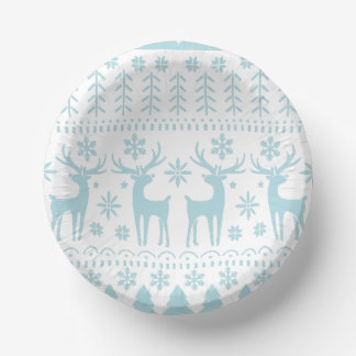Bols En Carton Arctic Blue Folk Art thème hiver