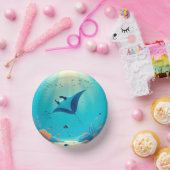 Bols En Carton Art côtier classique, raie manta (Fête)