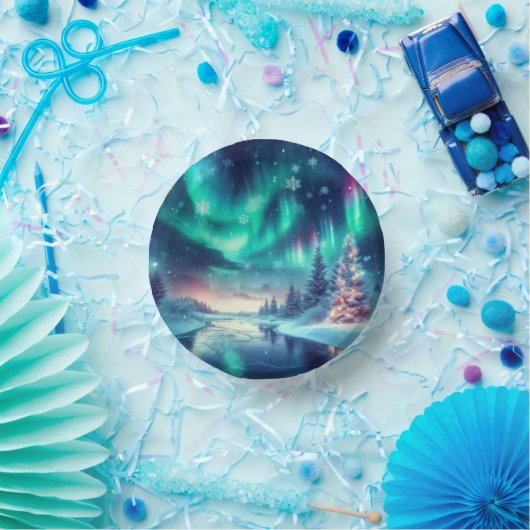 Bols En Carton aurora borealis/Noël/hiver (Fête)
