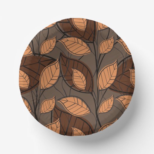 Bols En Carton Automne Feuilles Brown (Recto)