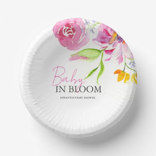 Bols En Carton Baby in Bloom Baby shower jetable (Recto)