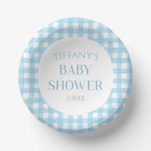 Bols En Carton Baby shower bleu minimaliste minimal