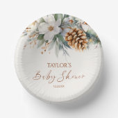 Bols En Carton Baby shower d'hiver Floral Pine Tree (Recto)