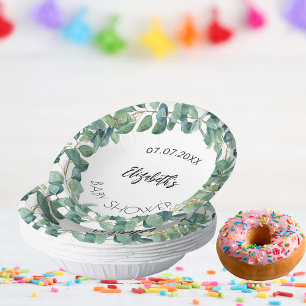 Bols En Carton Baby shower eucalyptus verdure couronne