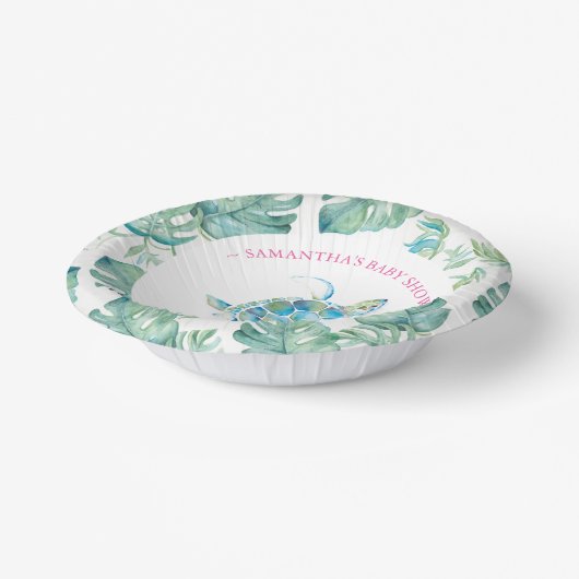 Bols En Carton Baby shower Tropical Beach Sea Turtle (Angulaire)