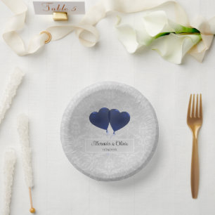 Bols En Carton Ballons de Coeur Bleu Ballons Mariage de papier