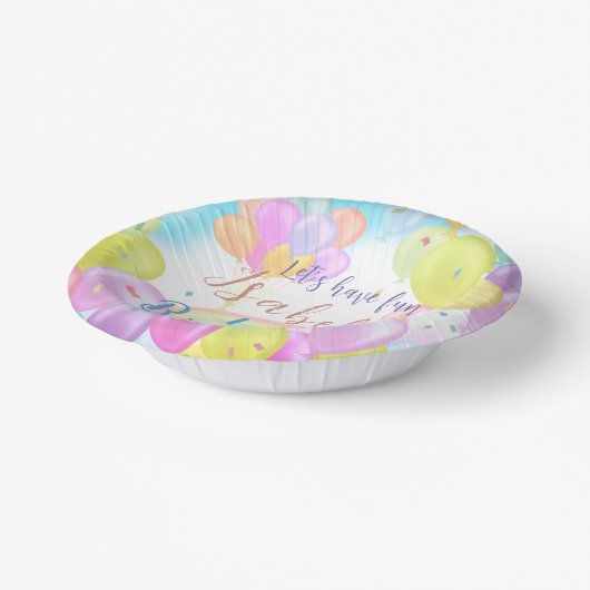 Bols En Carton Balloon Pastel Anniversaire (Angulaire)