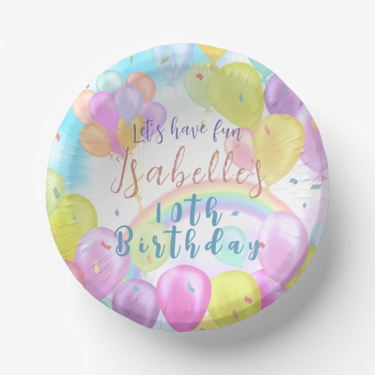 Bols En Carton Balloon Pastel Anniversaire (Recto)