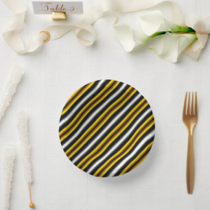 Bols En Carton Bandes arc-en-ciel blanc jaune