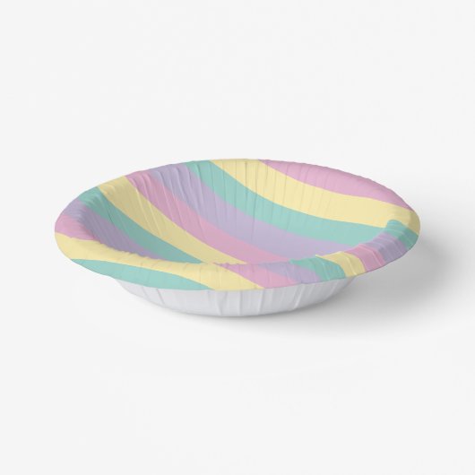 Bols En Carton Bandes Inégales Pink, Jaune, Violet & Vert (Angulaire)