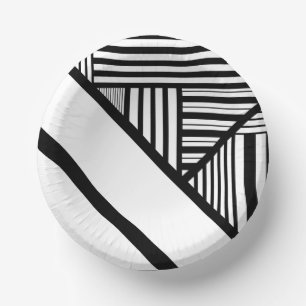 Bols En Carton Bandes triangulaires en noir et blanc