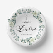 Bols En Carton Baptême botanique Feuille d'Eucalyptus vert (Recto)