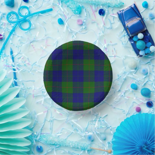 Bols En Carton Barclay tartan bleu vert plaid (Fête)
