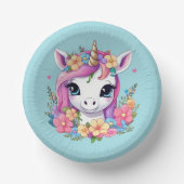 Bols En Carton Bébé magique licorne avec fleurs (Recto)