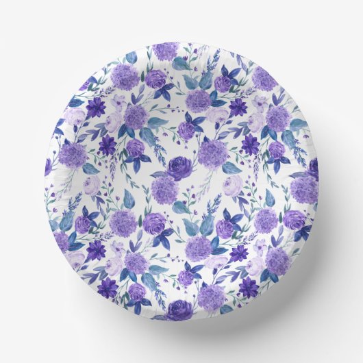 Bols En Carton Belle VIOLET motif floral Plaques de papier (Recto)