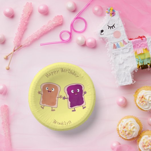 Bols En Carton Beurre d'arachide mignonne et caricature sandwich (Fête)