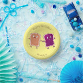 Bols En Carton Beurre d'arachide mignonne et caricature sandwich (Fête)