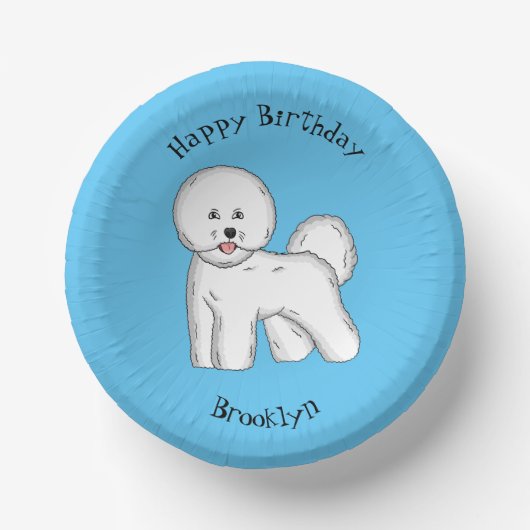 Bols En Carton Bichon frise dog dessin animé (Recto)