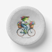 Bols En Carton Bicyclette florale Frog Bol en papier (Recto)
