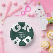 Bols En Carton Blanc sur Vert foncé Graduation (Fête)