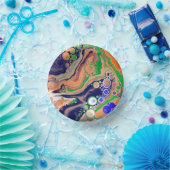 Bols En Carton Bleu, corail et vert pour la peinture Fluid Art (Fête)