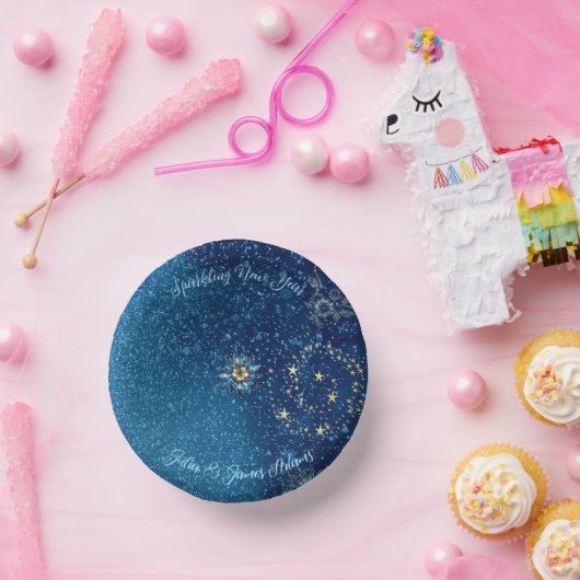 Bols En Carton Bleu étincelant Nouvel An Parties scintillant Étoi (Fête)