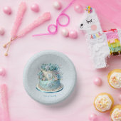 Bols En Carton Bleu fleur de gâteau Bol en papier (Fête)