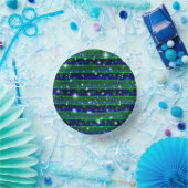 Bols En Carton Bleu vert rayures avec étoiles et Raindrops (Fête)