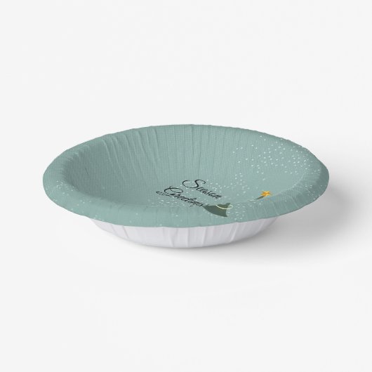 Bols En Carton Bleu vert sapin de Noël Design Bowles en papier (Angulaire)