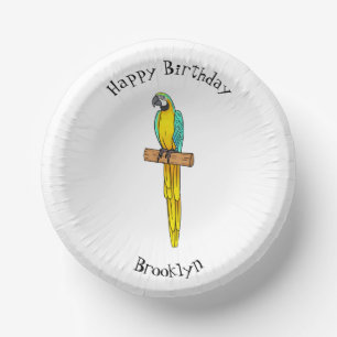 Bols En Carton Blue-and-yellow macaw bird cartoon illustration