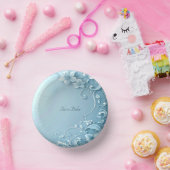 Bols En Carton Blue Decorative Floral (Fête)