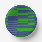 Bols En Carton Blue Green Patchwork Stripes Design  (Recto)